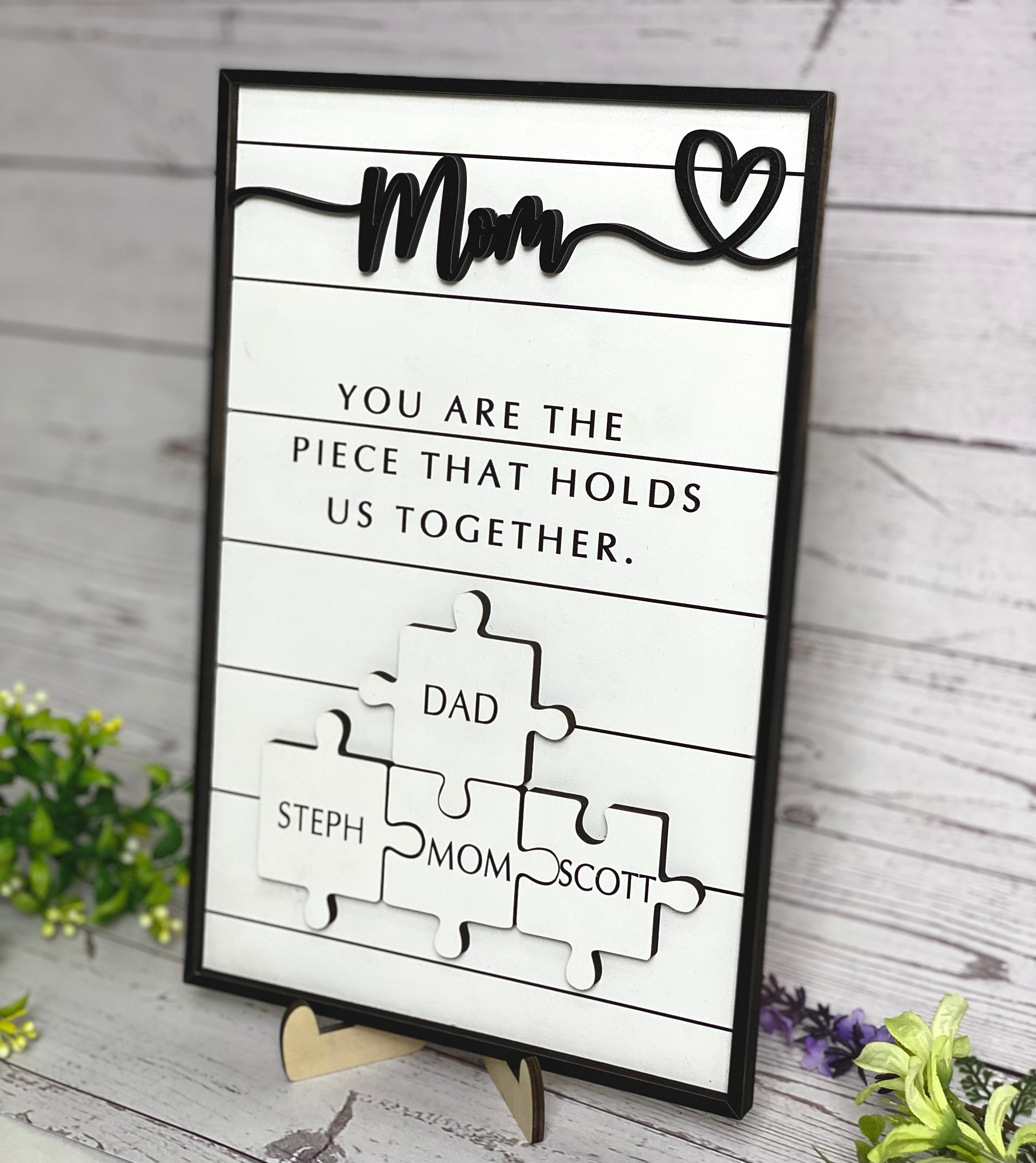 Personalize Puzzle Sign, Mother's Day