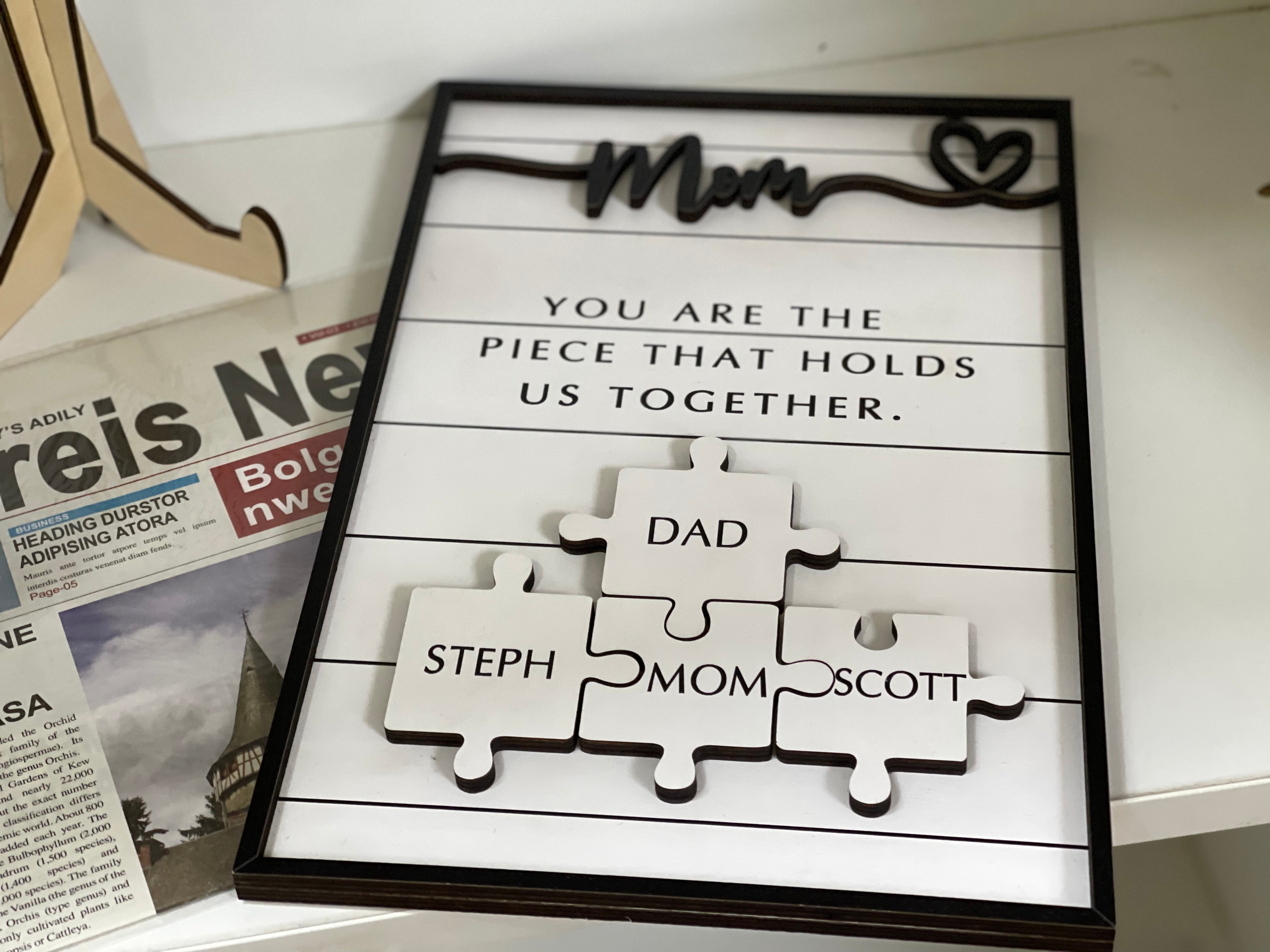 Personalize Puzzle Sign, Mother's Day