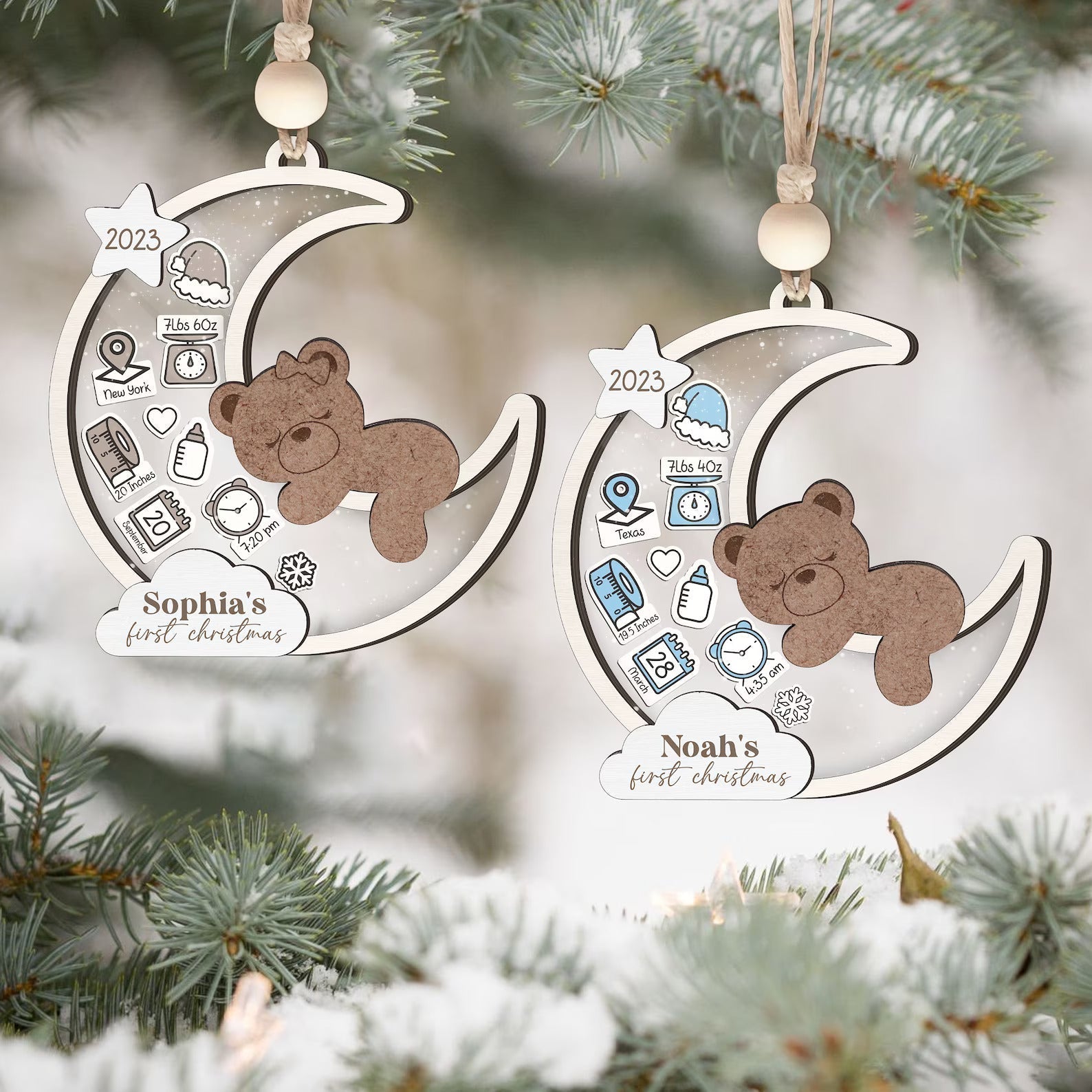 Personalize 5 layers wooden ornament (CF85)